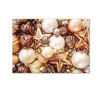 Tulup Crédence de cuisine 100x70cm Dosseret en verre Fond de hotte Verre de sécurité trempé Splashback Guard - Célébration et religion - Beige - Boules De Noël