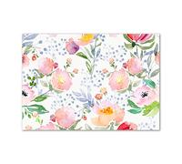 Tulup Crédence de cuisine 100x70cm Dosseret en verre Fond de hotte Verre de sécurité trempé Splashback Guard - Fleurs et plantes - Multicolore - Maki