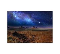 Tulup Crédence de cuisine 100x70cm Dosseret en verre Fond de hotte Verre de sécurité trempé Splashback Guard - Cosmos & Science fiction - Bleu - Nuit Étoilée