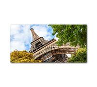 Tulup Crédence de cuisine 120x60cm Dosseret en verre Fond de hotte Verre de sécurité trempé Splashback Guard - Spectacles et architecture - Multicolore - Tour Eiffel Paris