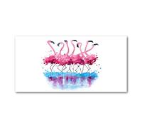 Tulup Crédence de cuisine 120x60cm Dosseret en verre Fond de hotte Verre de sécurité trempé Splashback Guard - Art: moderne et classique - Rose - Flamingos