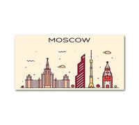 Tulup Crédence de cuisine 120x60cm Dosseret en verre Fond de hotte Verre de sécurité trempé Splashback Guard - Cartes et drapeaux - Multicolore - Bâtiments De Moscou