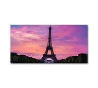 Tulup Crédence de Cuisine 120x60cm Dosseret en Verre Fond de hotte Verre de sécurité trempé Splashback Guard - Spectacles et Architecture - Rose - Tour Eiffel Paris