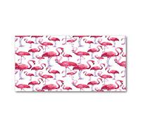 Tulup Crédence de cuisine 120x60cm Dosseret en verre Fond de hotte Verre de sécurité trempé Splashback Guard - Animaux - Rose - Flamingos