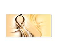 Tulup Crédence de cuisine 120x60cm Dosseret en verre Fond de hotte Verre de sécurité trempé Splashback Guard - Art: moderne et classique - Jaune - Abstraction Des Vagues