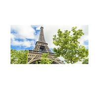Tulup Crédence de cuisine 120x60cm Dosseret en verre Fond de hotte Verre de sécurité trempé Splashback Guard - Spectacles et architecture - Vert - Tour Eiffel Paris