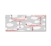Tulup Crédence de cuisine 125x50cm Dosseret en verre Fond de hotte Verre de sécurité trempé Splashback Guard - Animaux - Rose - Flamingos