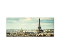 Tulup Crédence de cuisine 125x50cm Dosseret en verre Fond de hotte Verre de sécurité trempé Splashback Guard - Spectacles et architecture - Beige - Tour Eiffel Paris
