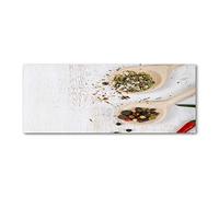 Tulup Crédence de cuisine 125x50cm Dosseret en verre Fond de hotte Verre de sécurité trempé Splashback Guard - Nourriture et boissons - Beige - Légumes Et Épices