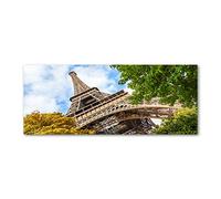 Tulup Crédence de cuisine 125x50cm Dosseret en verre Fond de hotte Verre de sécurité trempé Splashback Guard - Spectacles et architecture - Multicolore - Tour Eiffel Paris