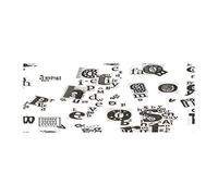 Tulup Crédence de cuisine 125x50cm Dosseret en verre Fond de hotte Verre de sécurité trempé Splashback Guard - Énonciations - Noir et blanc - Lettres Du Journal