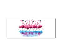 Tulup Crédence de cuisine 125x50cm Dosseret en verre Fond de hotte Verre de sécurité trempé Splashback Guard - Art: moderne et classique - Rose - Flamingos
