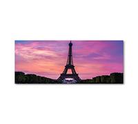 Tulup Crédence de Cuisine 125x50cm Dosseret en Verre Fond de hotte Verre de sécurité trempé Splashback Guard - Spectacles et Architecture - Rose - Tour Eiffel Paris