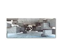 Tulup Crédence de Cuisine 125x50cm Dosseret en Verre Fond de hotte Verre de sécurité trempé Splashback Guard - Divers - Gris - Cubes en Béton