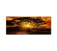 Tulup Crédence de cuisine 125x50cm Dosseret en verre Fond de hotte Verre de sécurité trempé Splashback Guard - Paysage - Orange - Afrique De L'ouest