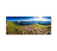 Tulup Crédence de cuisine 125x50cm Dosseret en verre Fond de hotte Verre de sécurité trempé Splashback Guard - Paysage - Vert - Panorama De La Montagne