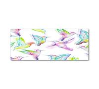 Tulup Crédence de Cuisine 125x50cm Dosseret en Verre Fond de hotte Verre de sécurité trempé Splashback Guard - Animaux - Multicolore - Colibris