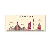 Tulup Crédence de cuisine 125x50cm Dosseret en verre Fond de hotte Verre de sécurité trempé Splashback Guard - Cartes et drapeaux - Multicolore - Bâtiments De Moscou