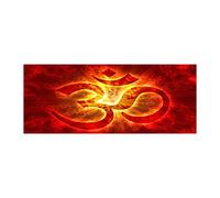 Tulup Crédence de cuisine 125x50cm Dosseret en verre Fond de hotte Verre de sécurité trempé Splashback Guard - Divers - Rouge - Un Signe Brûlant Om