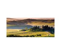 Tulup Crédence de cuisine 125x50cm Dosseret en verre Fond de hotte Verre de sécurité trempé Splashback Guard - Paysage - Vert - Toscane Italie