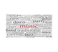 Tulup Crédence de cuisine 140x70cm Dosseret en verre Fond de hotte Verre de sécurité trempé Splashback Guard - Musique - Rouge - Genres Musicaux