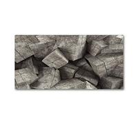 Tulup Crédence de cuisine 140x70cm Dosseret en verre Fond de hotte Verre de sécurité trempé Splashback Guard - Art: moderne et classique - Gris - Cubes De Béton