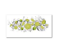 Tulup Crédence de cuisine 140x70cm Dosseret en verre Fond de hotte Verre de sécurité trempé Splashback Guard - Nourriture et boissons - Vert - Glaçons De Limonka