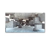 Tulup Crédence de cuisine 140x70cm Dosseret en verre Fond de hotte Verre de sécurité trempé Splashback Guard - Divers - Gris - Cubes En Béton