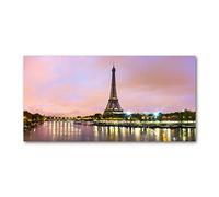 Tulup Crédence de Cuisine 140x70cm Dosseret en Verre Fond de hotte Verre de sécurité trempé Splashback Guard - Spectacles et Architecture - Multicolore - Tour Eiffel Paris