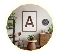 Tulup Grand Miroir Moderne 100x100 cm Decoration Murale Suspendu avec Éclairage pour Chambre à Coucher Salle de Bain Salon Couloir Rétro Éclairage Lumières LED Style Industriel Unique