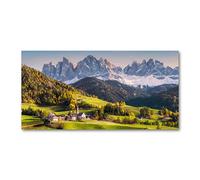 Tulup Impression sur Verre de 120x60 cm Image Tableau Photo décorative panoramique pour la Cuisine et Le Salon - Paysage - Panorama des Montagnes - Vert