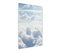 Tulup Impression sur Verre de 50x100 cm Image Tableau Photo décorative panoramique pour la Cuisine et Le Salon - Paysage - Vol au Dessus des Nuages - Blanc