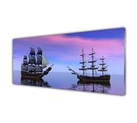 Tulup Impression sur Verre Trempé 125x50cm - Plastique Imprimés Tableau Décoration Déco Mural Moderne Design - Bateau Paysage Mer
