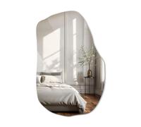 Tulup Miroir Asymétrique Unique Design Moderne 100x65 cm Minimaliste Organique sans Cadre Décoration Intérieure Irrégulier pour Salon Chambre Vestiaire Style Loft avec Kit de Montage