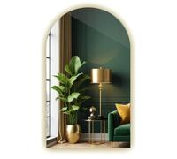 Tulup Miroir Mural en Arc Éclairage LED Blanc Neutre Lumière du Jour 50x90cm sans Cadre Fabrication Premium pour Salle de Bain Chambre à Coucher Design Moderne Style Loft Boho Industriel