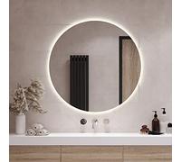 Tulup Miroir Rond LED Ø 70 cm de Maquillage Miroir Salle de Bain vers la Chambre Décoration Tour Mural Verre Gros Verre