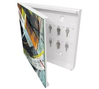 Tulup Organisateur Clef 30x30 cm | Blanc | Porte Gauche | Fixation Murale