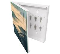Tulup Organisateur Clef 30x30 cm | Blanc | Porte Gauche | Fixation Murale | Collines Brumeuses | Decorative | Chevilles Incluses | Panneau Avant en Verre | pour Rangement de Clefs | en Métal