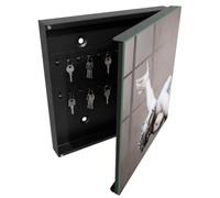 Tulup Organisateur Clef 30x30 cm | Noir | Porte Droite | Fixation Murale