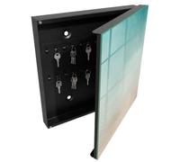 Tulup Organisateur Clef 30x30 cm | Noir | Porte Droite | Fixation Murale