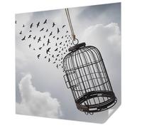 Tulup Papier Peint Auto-Adhésif 250x250 cm Décoration Intérieure pour Chambre à Coucher et Salon Panoramique Haute Qualité Résistante aux Taches Pose Murale - Oiseaux volants