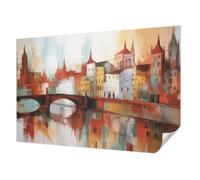Tulup Papier Peint Autocollant Mur 104x70 cm Moderne Pose Murale Résistante aux Taches Décoration Intérieure pour Chambre à Coucher et Salon Haute Qualité - paysage urbain