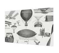 Tulup Papier Peint Décoratif 152x104 cm Décoration Intérieure pour Chambre à Coucher et Salon Colle Incluse Impression de Haute Qualité Facile à Nettoyer Pose Murale - Histoire de l'aviation