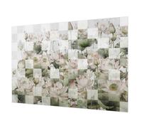 Tulup Papier Peint Mural Intissé 312x219 cm Colle Incluse Pose Murale Impression de Haute Qualité pour Chambre à Coucher et Salon Décoration Intérieure Facile à Nettoyer - Motifs de lotus