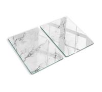Tulup Planche À Découper - 2x40x52cm - Protection Plaque Induction Cuisson Tapis de Découpe Verre Trempé - Abstraction 3d