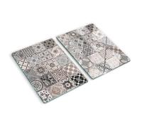 Tulup Planche À Découper - 2x40x52cm - Protection Plaque Induction Cuisson Tapis de Découpe Verre Trempé - Carreaux De Céramique
