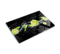 Tulup Planche À Découper - 80x52cm - Protection Plaque Induction Cuisson Tapis de Découpe Verre Trempé - Limes Et Eau