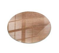 Tulup Plaque de Table en Verre ⌀ 60 cm Circulaire Decoratif pour Le Salon, la Cuisine et la Salle à Manger Verre Trempé Surface Lisse Décor Élégant - Motif Bois Classique