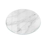 Tulup Plaque de Table en Verre ⌀ 90 cm Circulaire Décor Élégant Durable Decoratif pour Le Salon, la Cuisine et la Salle à Manger Surface Lisse Verre Trempé - Motif Surface en marbre