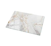 Tulup Plateau de Table 100x70 cm en Verre Rectangulaire Décor Élégant Durable Decoratif pour Le Salon, la Cuisine et la Salle à Manger Surface Lisse Verre Trempé - Motif Marbre élégant avec veines